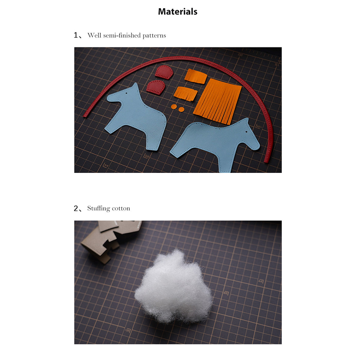 Handsew DIY Lambskin Leather Horse Purse Charm Kit detail image 5