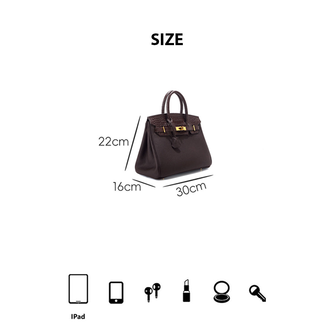 Croc Embossed Top Grain Leather Handbag with Gold-Tone Twist Lock detail image 4