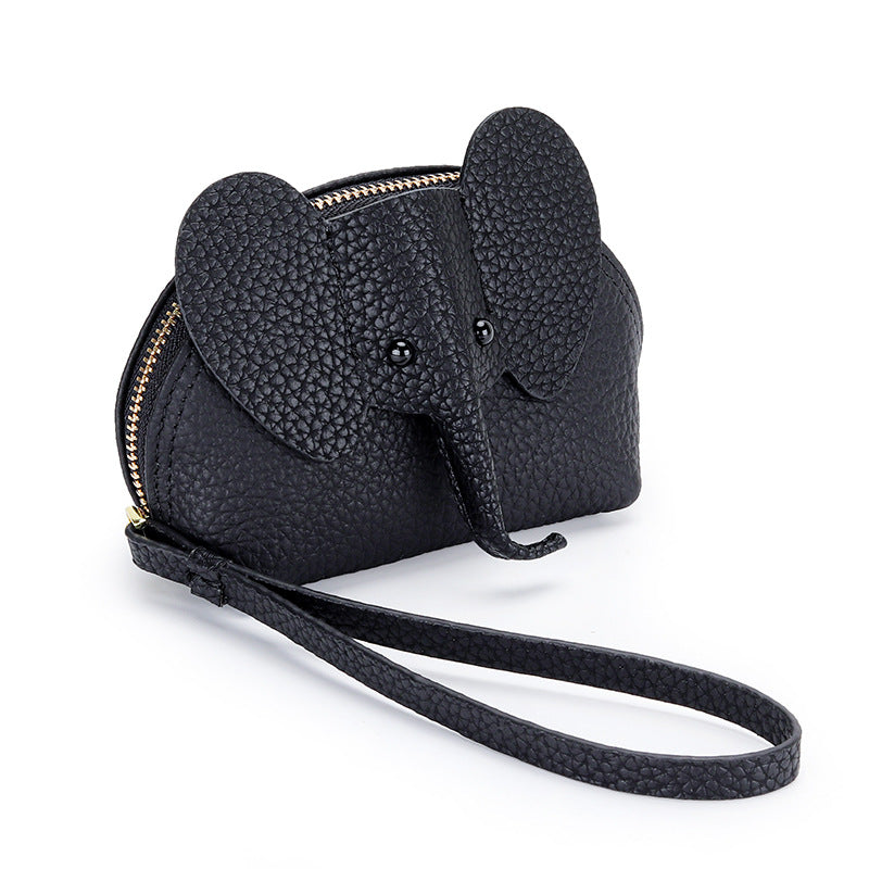 Cartoon Elephant Change Purse Top Grain Leather Card Holder detail image 5