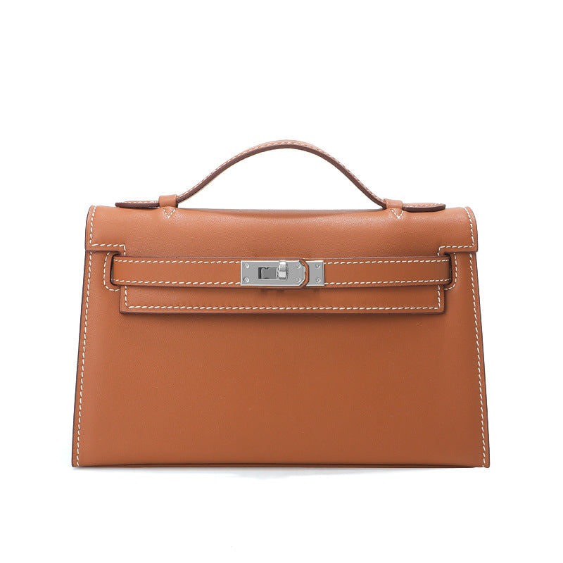 Smooth Calfskin Pochette Handbag with Detachable Shoulder Strap detail image 12