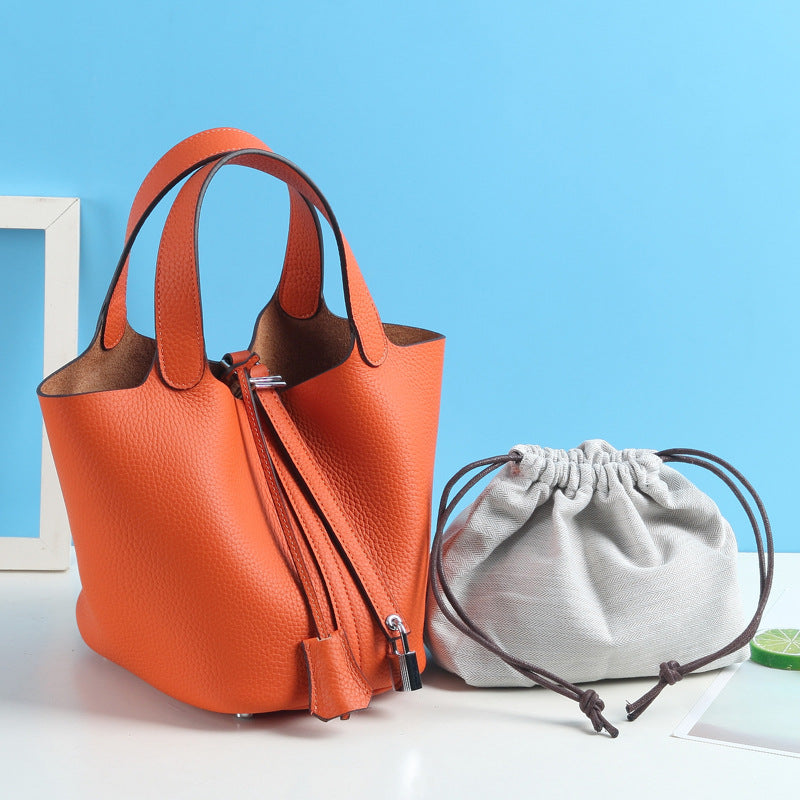 Top Grain Leather Lock Tote Bag - Multiple Colors and Sizes product image 1