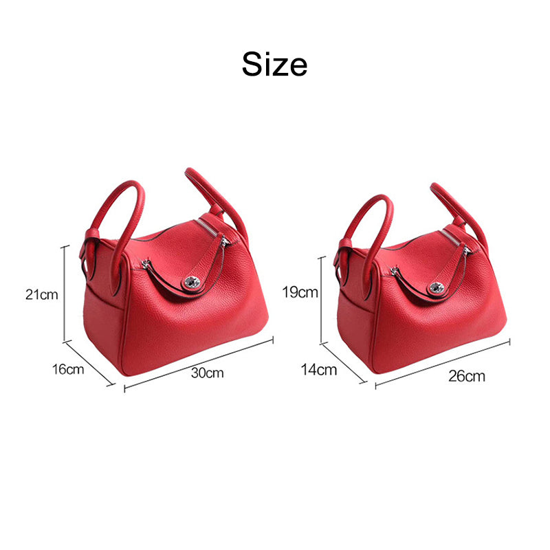 Pebbled Grain Leather Shoulder Bag with Silver Hardware – Medium and Large Sizes detail image 3