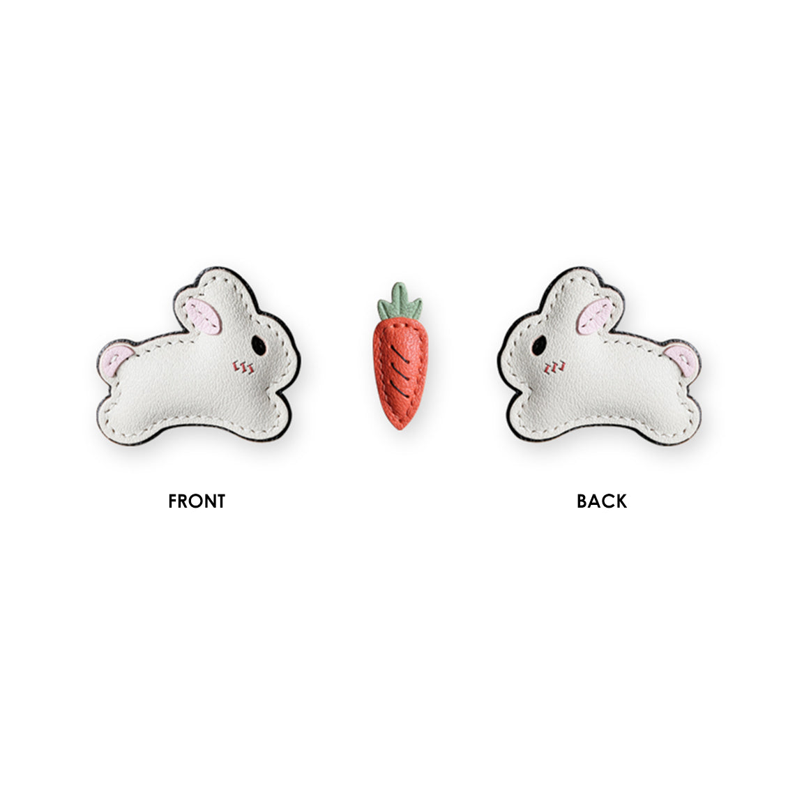 Bunny & Carrot Keychain DIY Kit – Goatskin Leather Hand Sewing Craft detail image 8