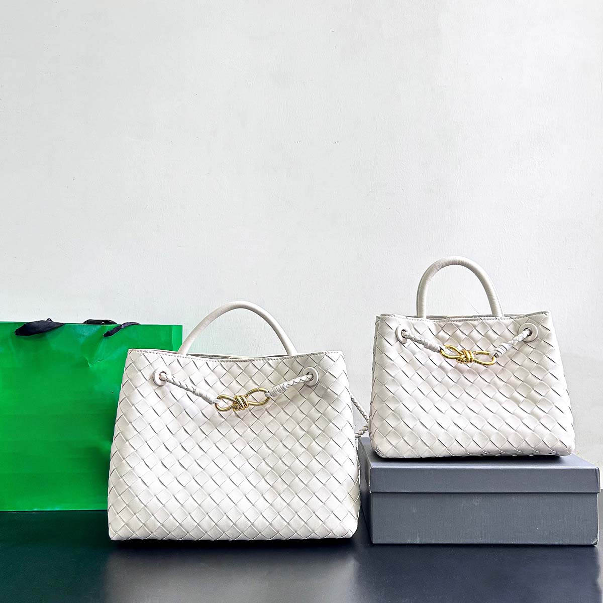 Woven Leather Tote Bag - Retro Knot Shoulder Bag & Handbag detail image 13