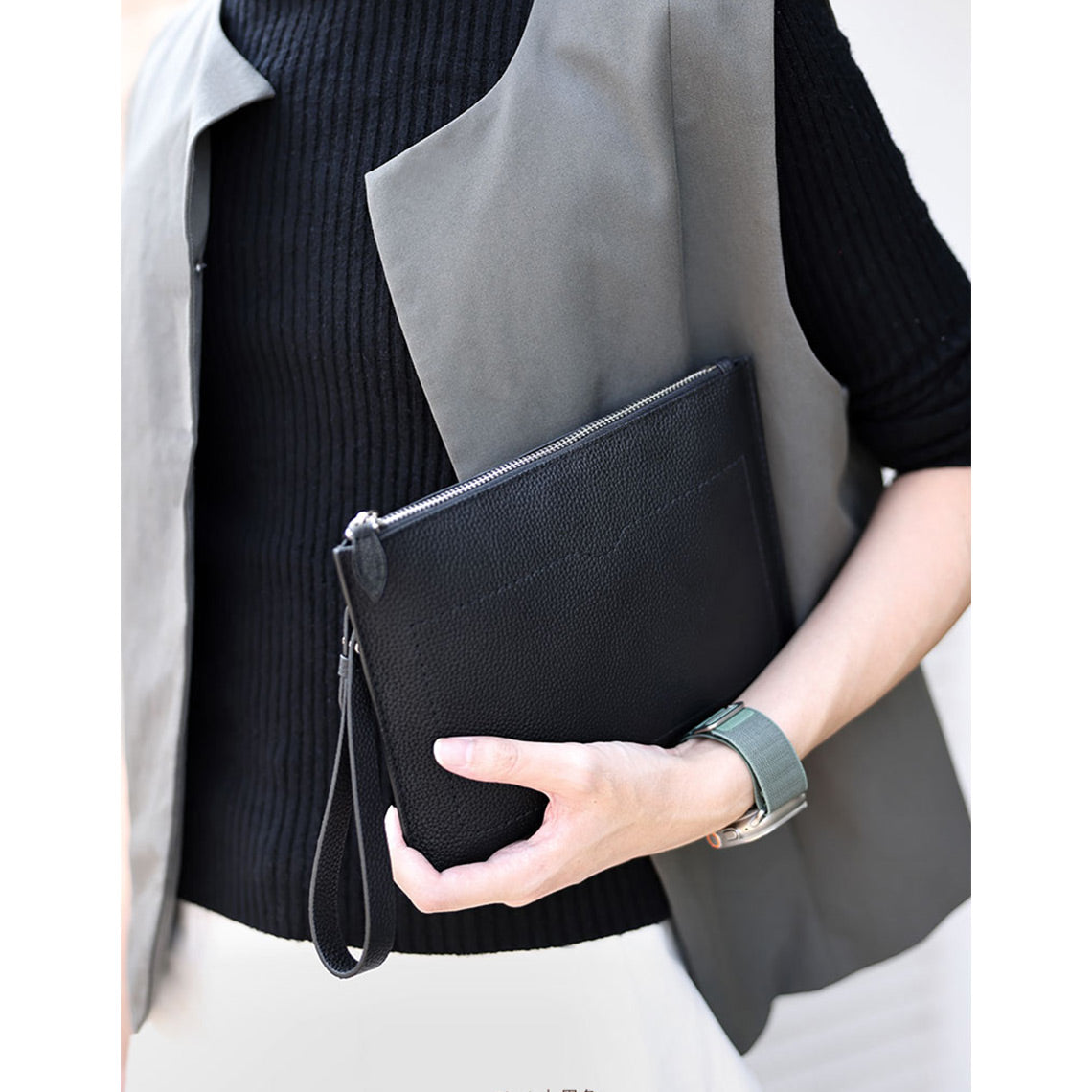 Men's Leather Clutch Bag DIY Kit – Top Grain & Full Grain Leather detail image 8