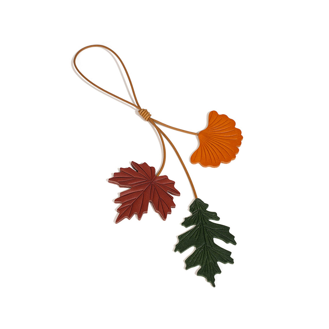 Vegetable Tanned Leather Maple Leaf Bag Charm & Keychain product image 1