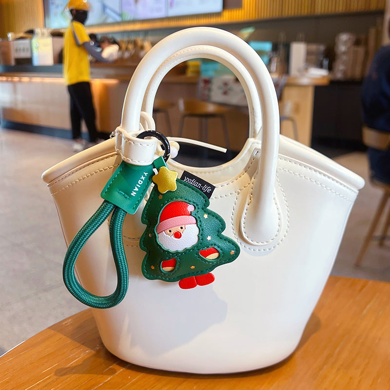 Christmas Santa & Reindeer Vegan Leather Bag Charms with Gift Box (Set of 2) detail image 4
