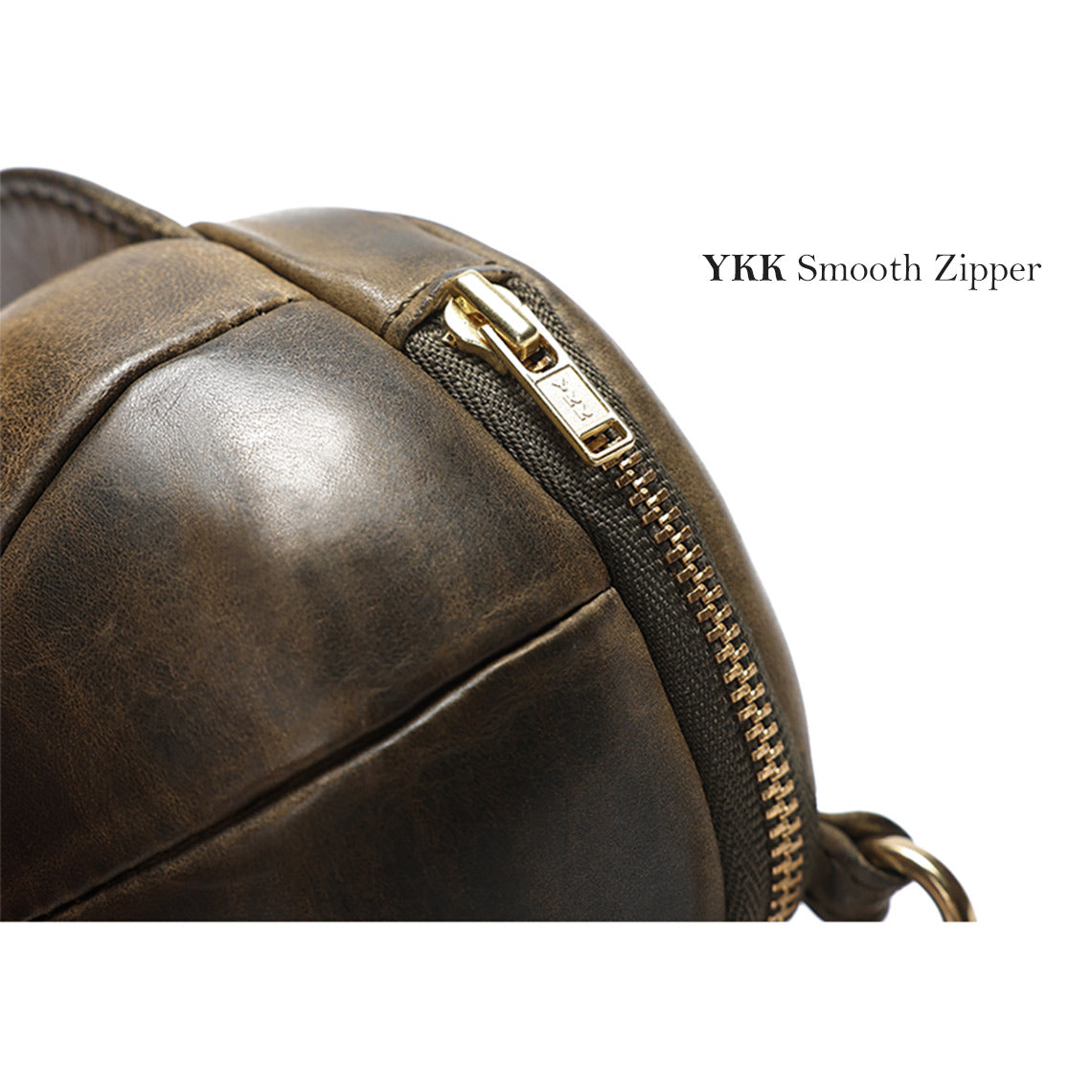 Vegetable Tanned Leather Baseball Cap Purse for AirPods – Brown, Coffee, Black, Amy Green detail image 8