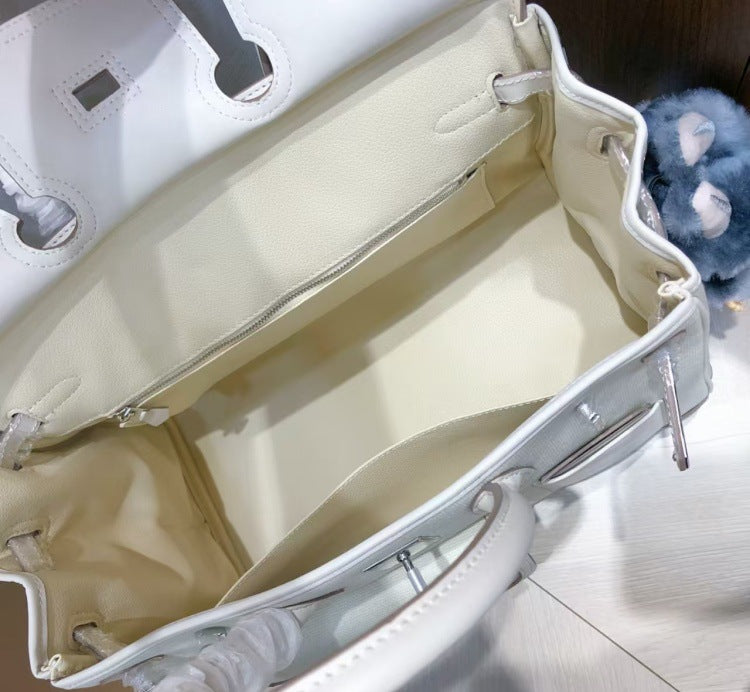 Cargo Top Handle Bag 35cm in Smooth Calfskin and Canvas detail image 15
