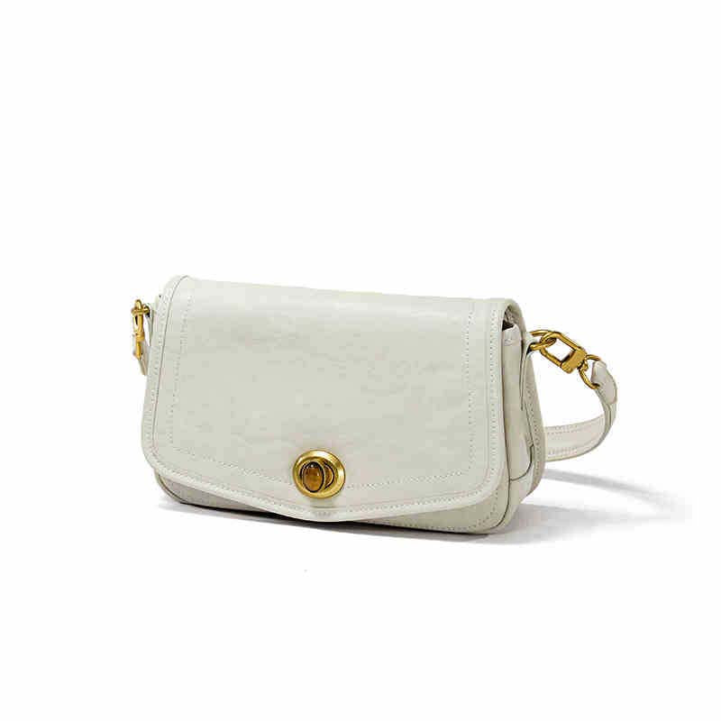 French Underarm Leather Bag Premium Square Handbag – Off-White, Dark Brown, Deep Black detail image 8