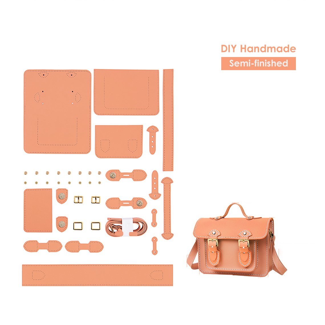 HandsewGift Leather Small Satchel Bag DIY Kit detail image 9