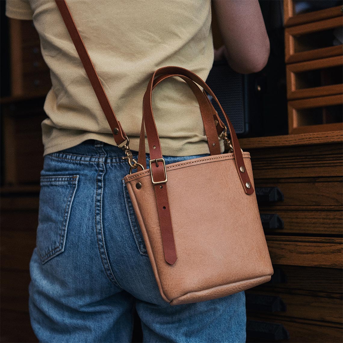 Full Grain Leather Mini Tote Bag DIY Kit – Hand Sewing Craft Project detail image 8
