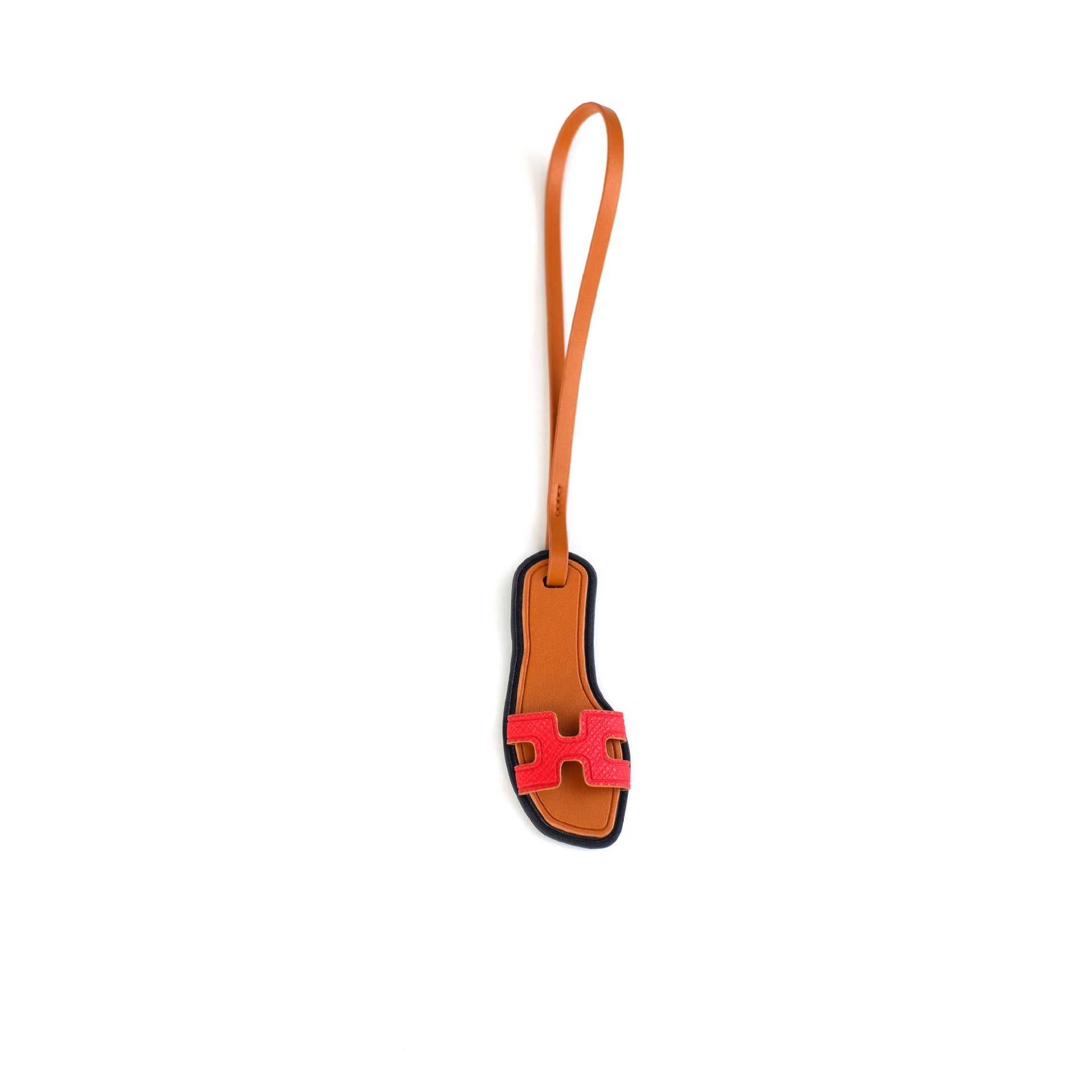 Sandal Slipper Bag Charm Keychain in PU Leather (11 Colors) detail image 7