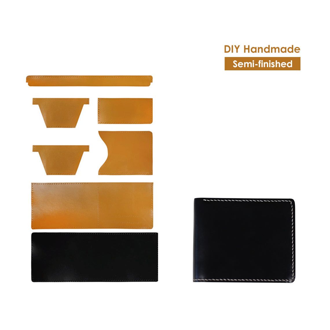 Full Grain Leather Slim Wallet DIY Kit – Hand Sewn, Two Styles product image 1