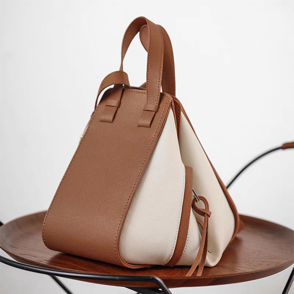 Handsew Your Own Leather Fold Bag DIY Kit – Genuine Cow Split Leather detail image 5