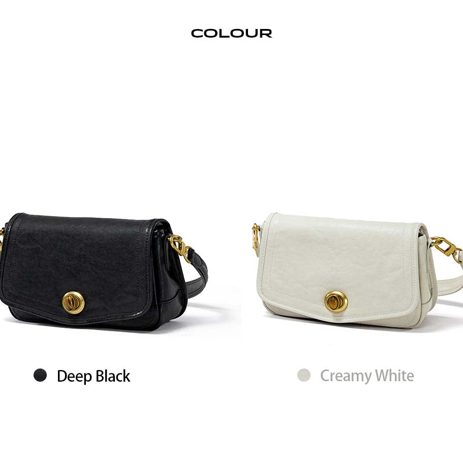 French Underarm Leather Bag Premium Square Handbag – Off-White, Dark Brown, Deep Black detail image 10