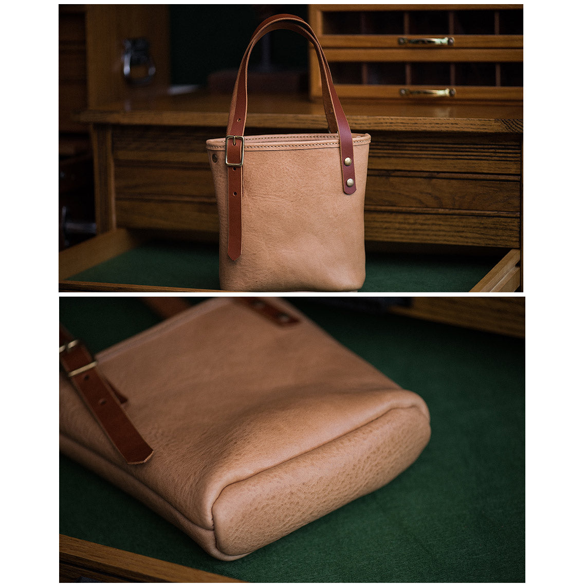 Full Grain Leather Mini Tote Bag DIY Kit – Hand Sewing Craft Project detail image 5