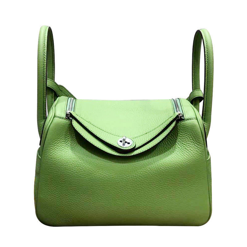 Pebbled Grain Leather Shoulder Bag with Silver Hardware – Medium and Large Sizes detail image 19