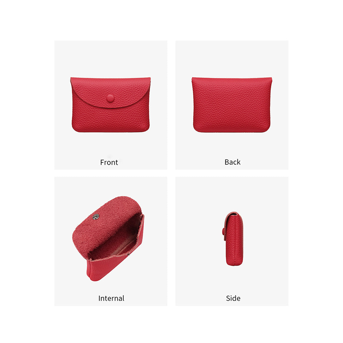 Top Grain Leather Simple Coin Wallet with Card Slots detail image 5