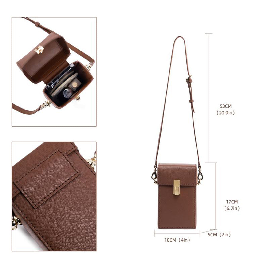 Genuine Leather Phone Bag DIY Sewing Kit – Hand-Stitched Craft Project detail image 3