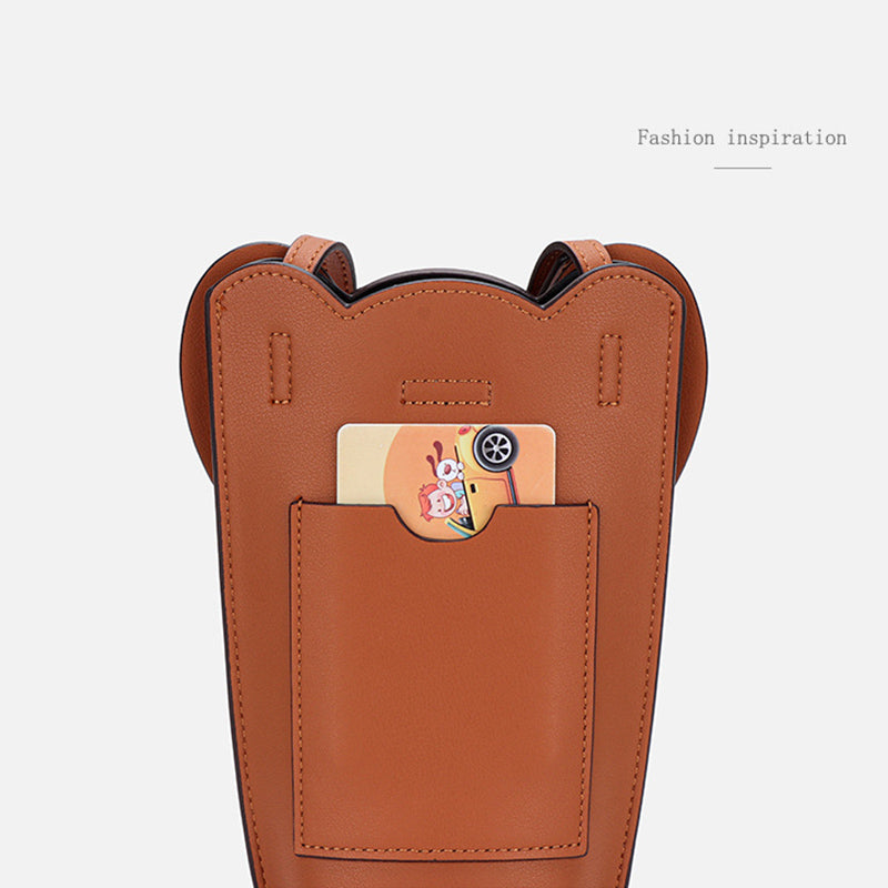 Elephant Small Mobile Phone Bag Coin Purse in Cowhide Leather detail image 3