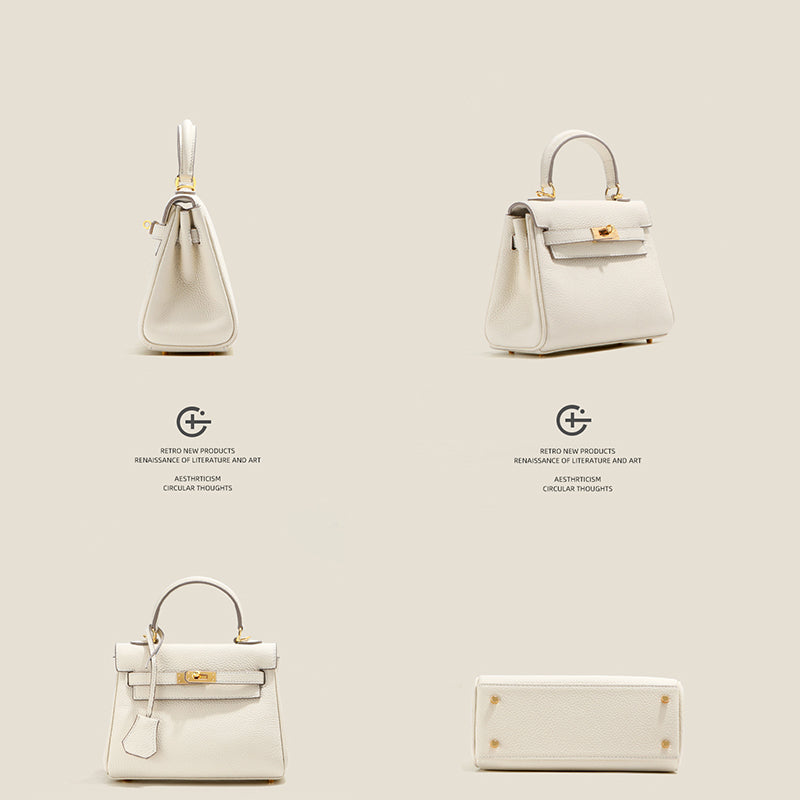 Top Grain Leather Mini Top Handle Bag with Crossbody Strap detail image 5