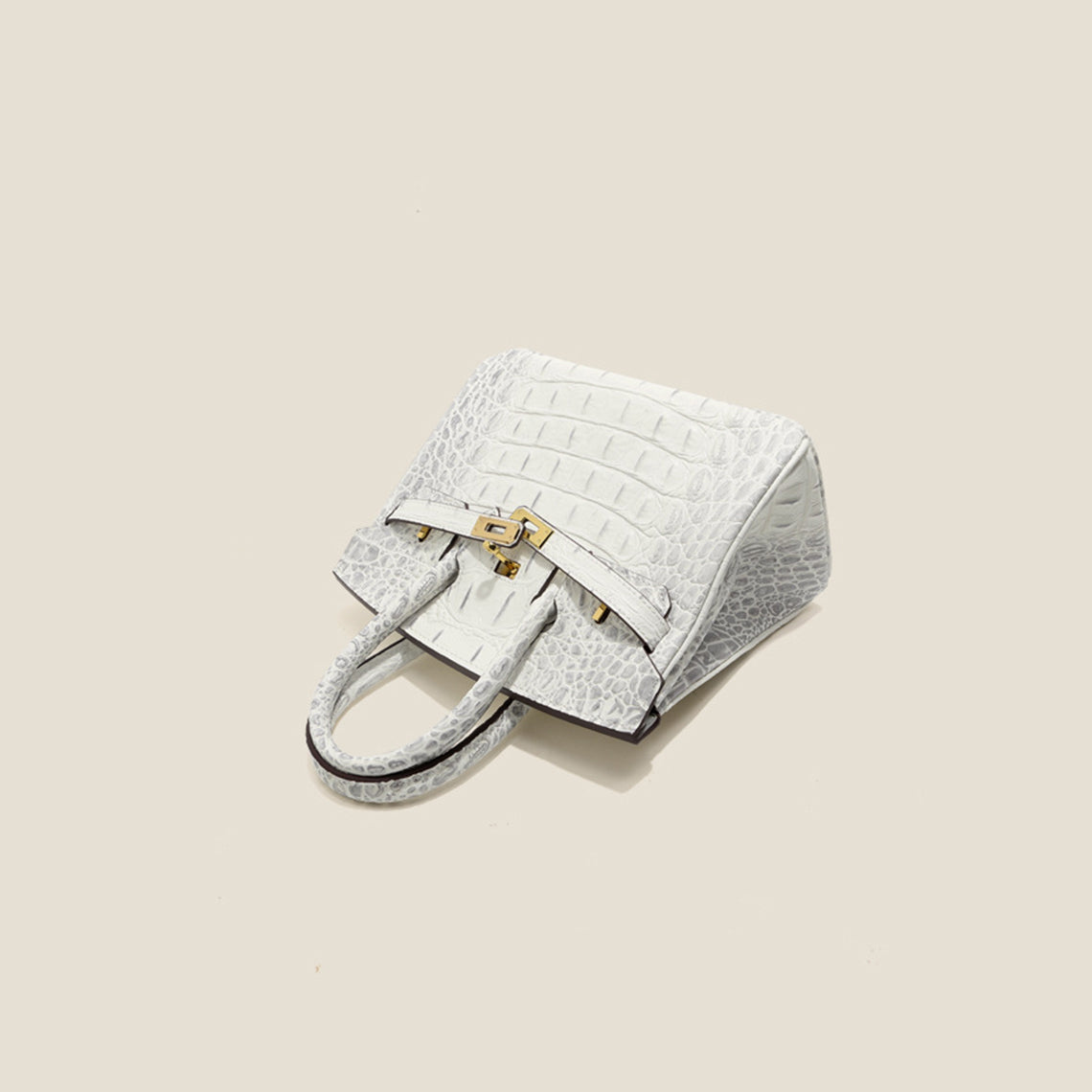 Crocodile Embossed Leather Top Handle Bag 30 – Medium detail image 3