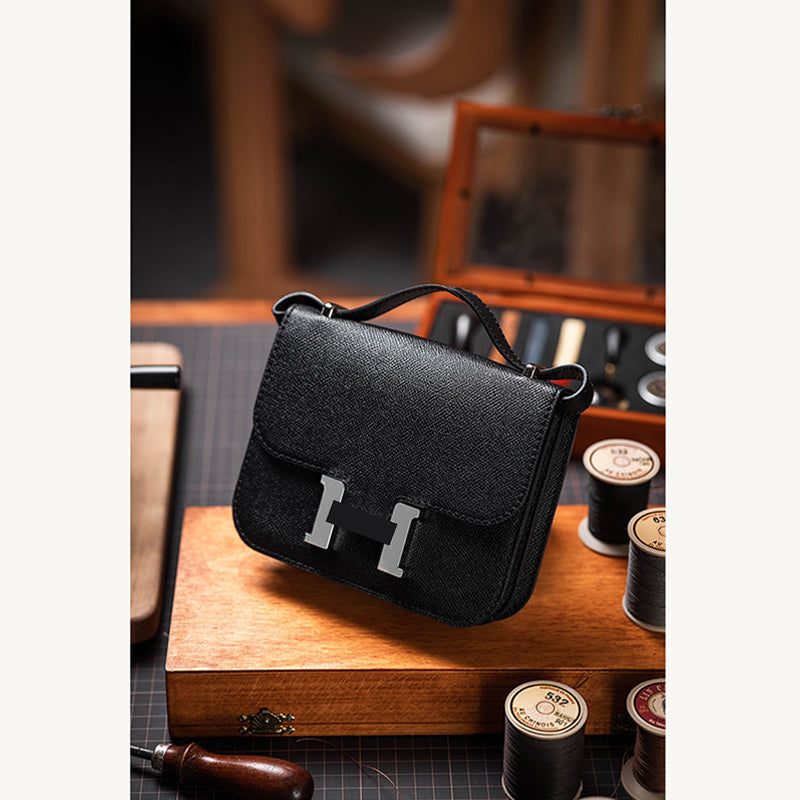 Leather Square Tofu Crossbody Bag DIY Kit – Tan or Black detail image 10