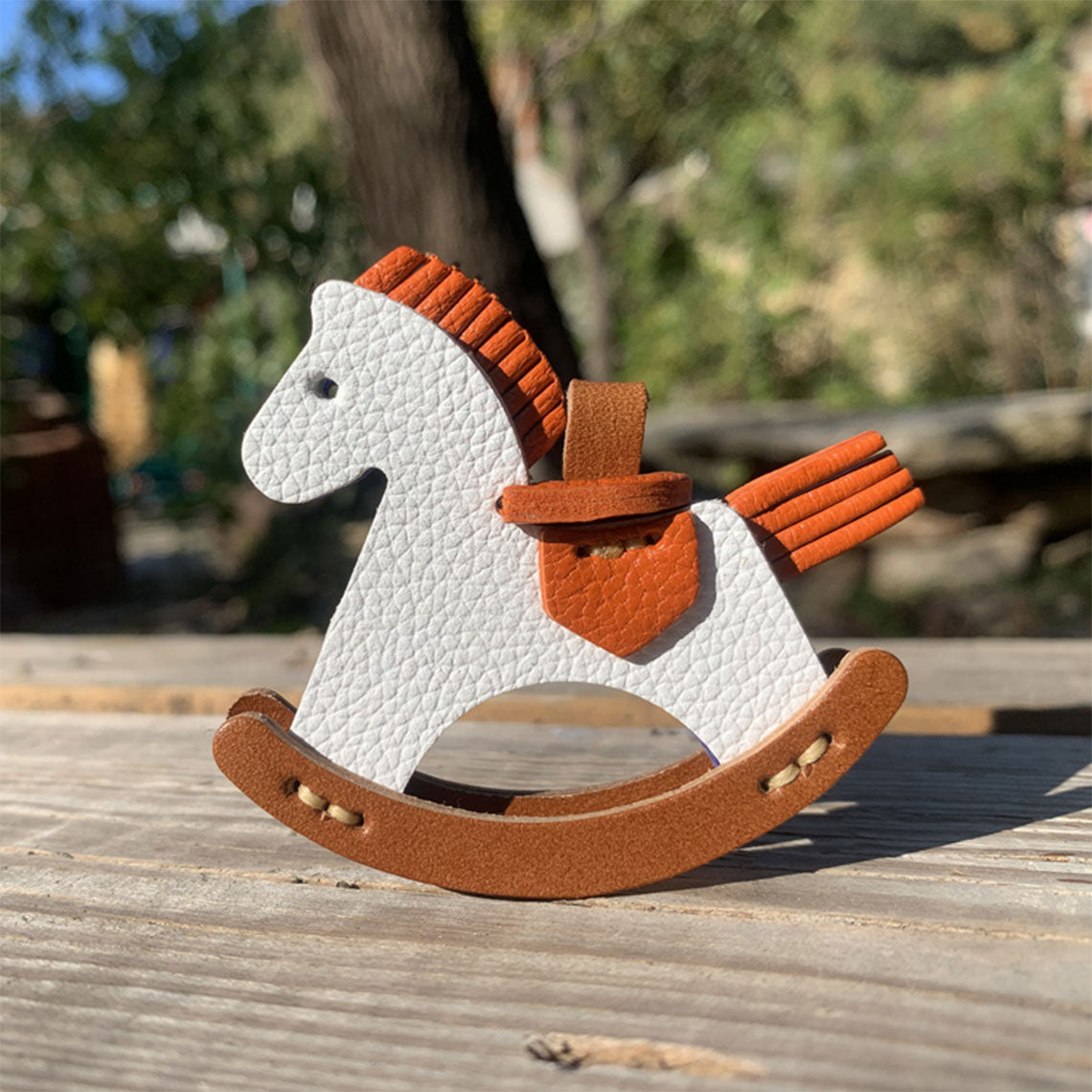 Handmade Full Grain Leather Rocking Horse Bag Charm & Keychain product image 1