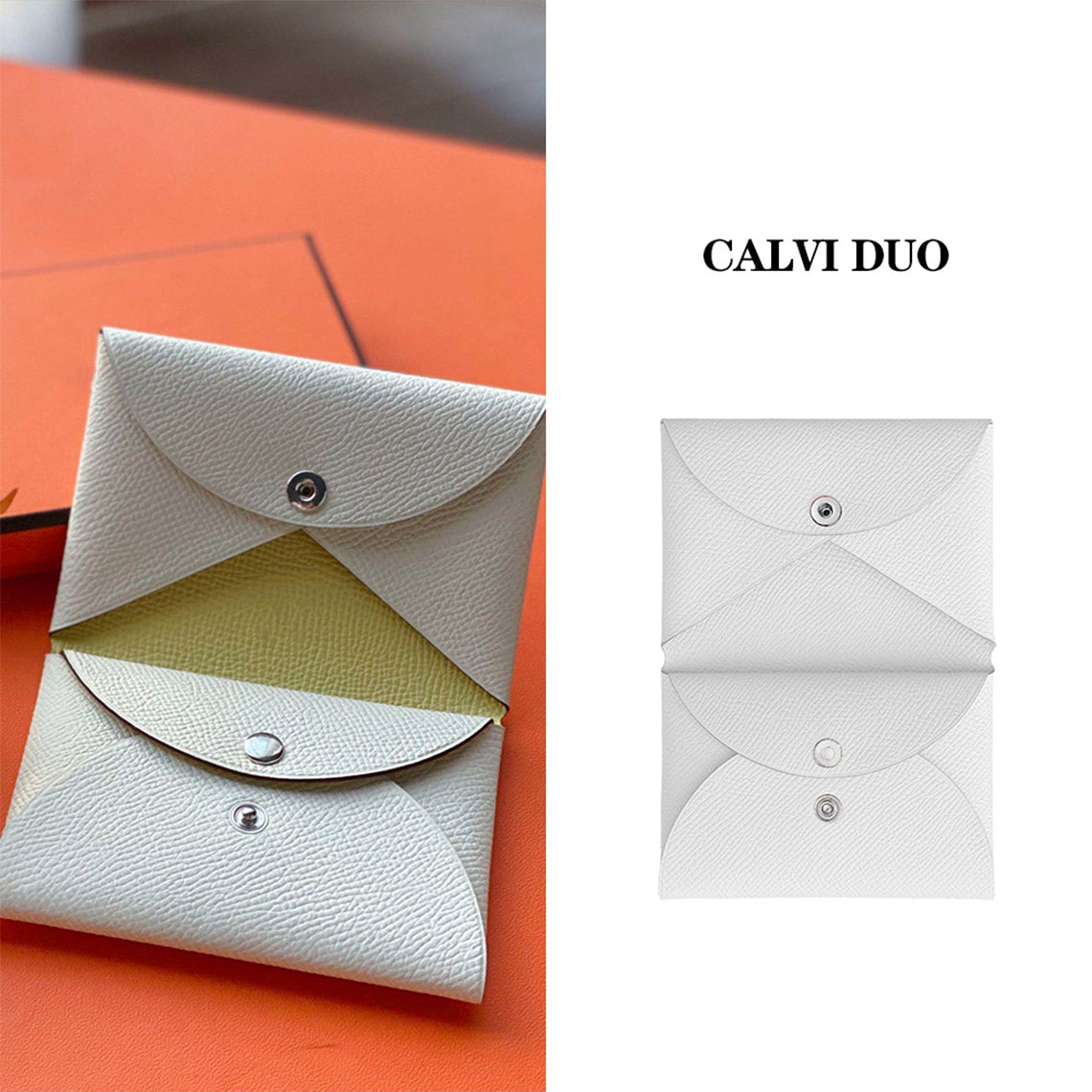 Hand Sewn Fine Embossed Grain Leather Card Holder DIY Kit – Duo Design detail image 3