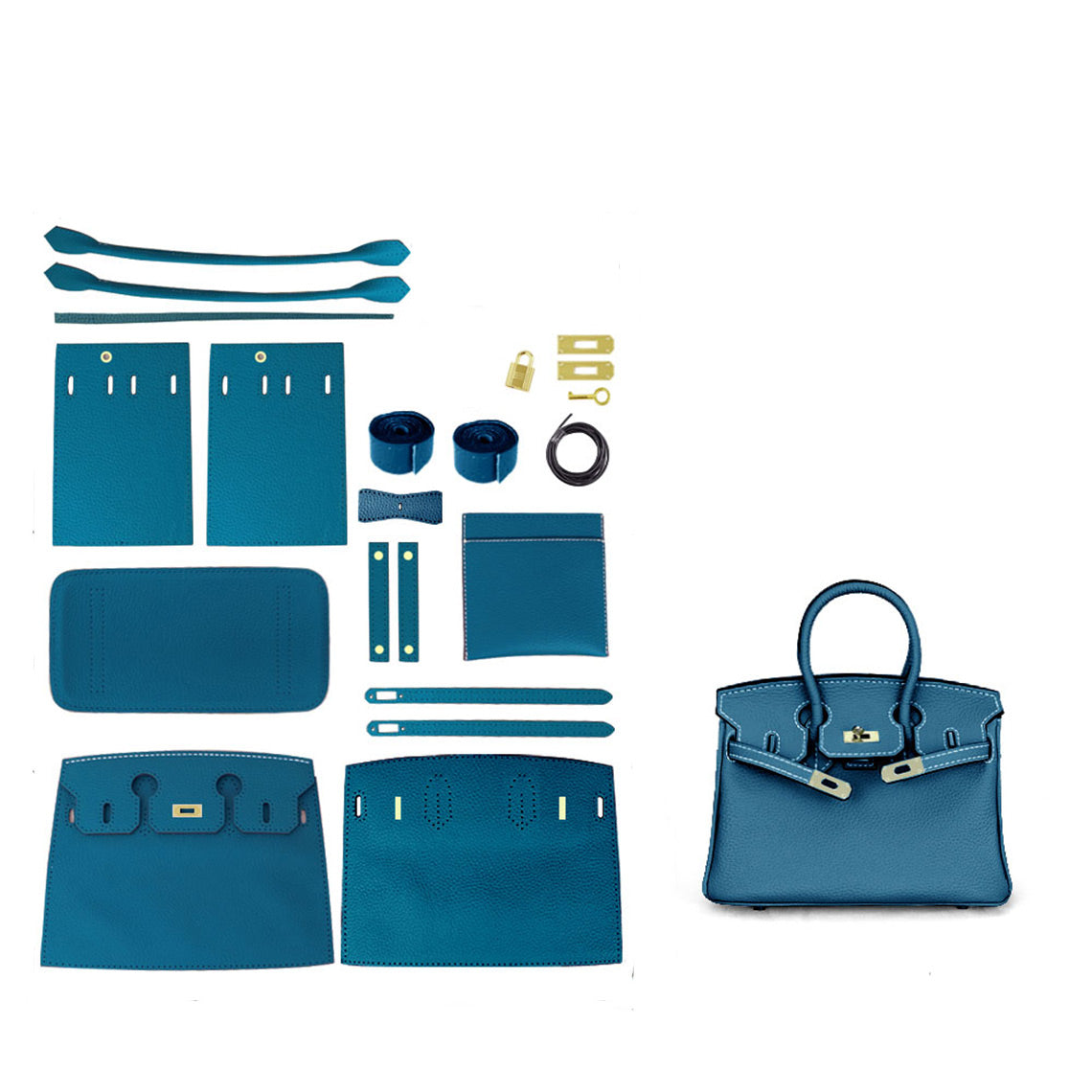 Top Grain Leather Handbag DIY Kit – Sew Your Own Bag (3 Sizes, 14 Colors) detail image 15