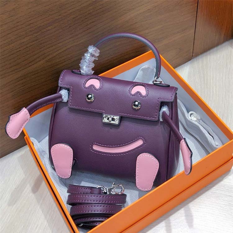 Smile Doll Bag Genuine Leather Mini Handbag with Top Handle and Crossbody Strap detail image 10