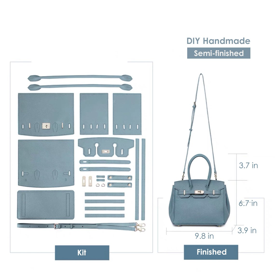 Top Grain Leather Platinum Bag DIY Kit – Medium (25cm) product image 1