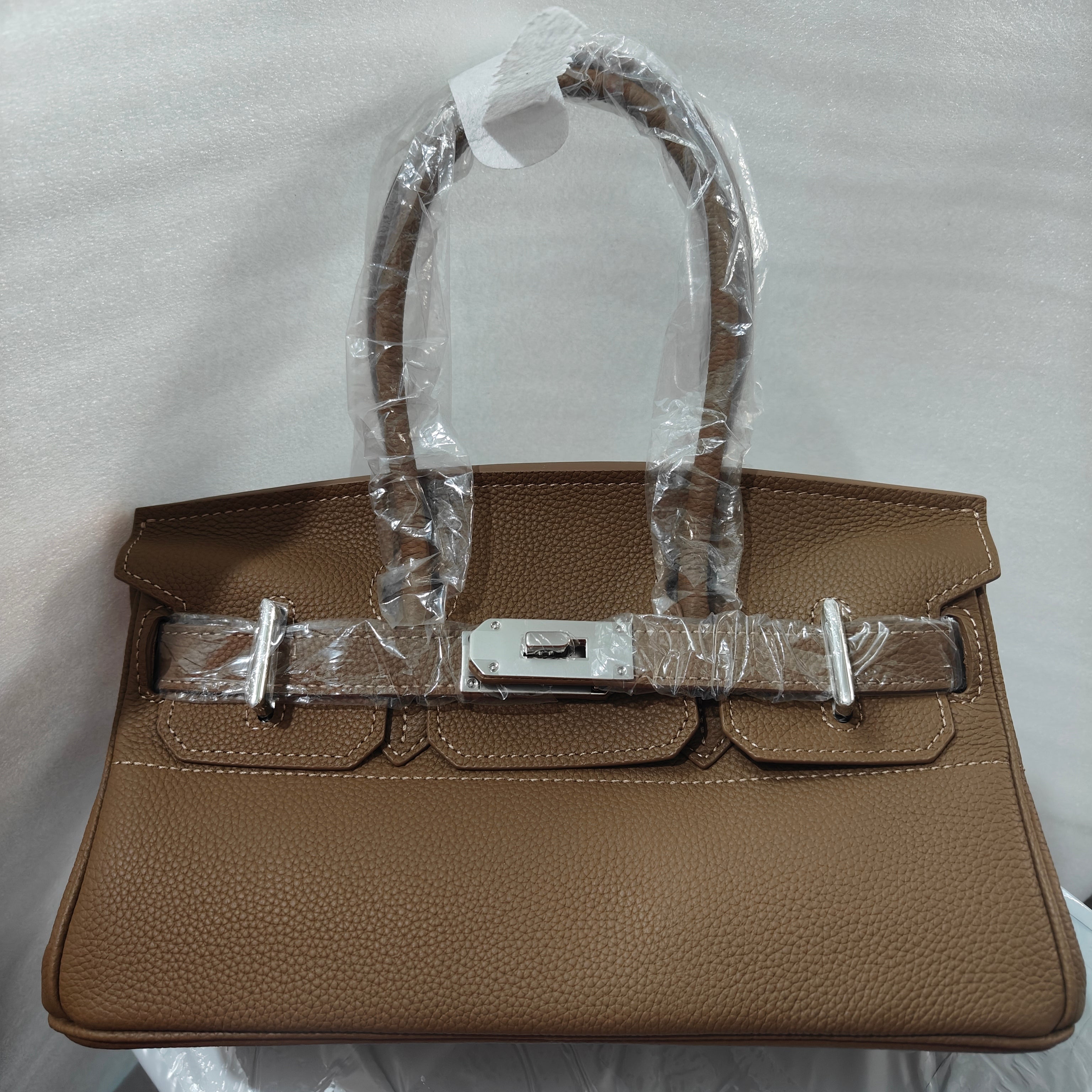 Top Grain Leather Top Handle Bag 30cm - Multiple Colors detail image 18