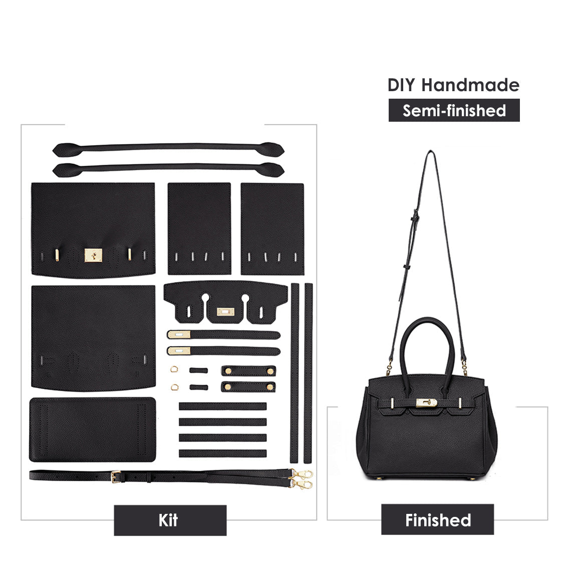 Top Grain Leather Platinum Bag DIY Kit – Medium (25cm) detail image 12