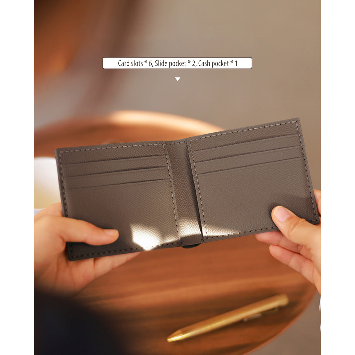 Handsew Your Own Top Grain Leather Card Wallet DIY Kit – Grey or Brown detail image 5