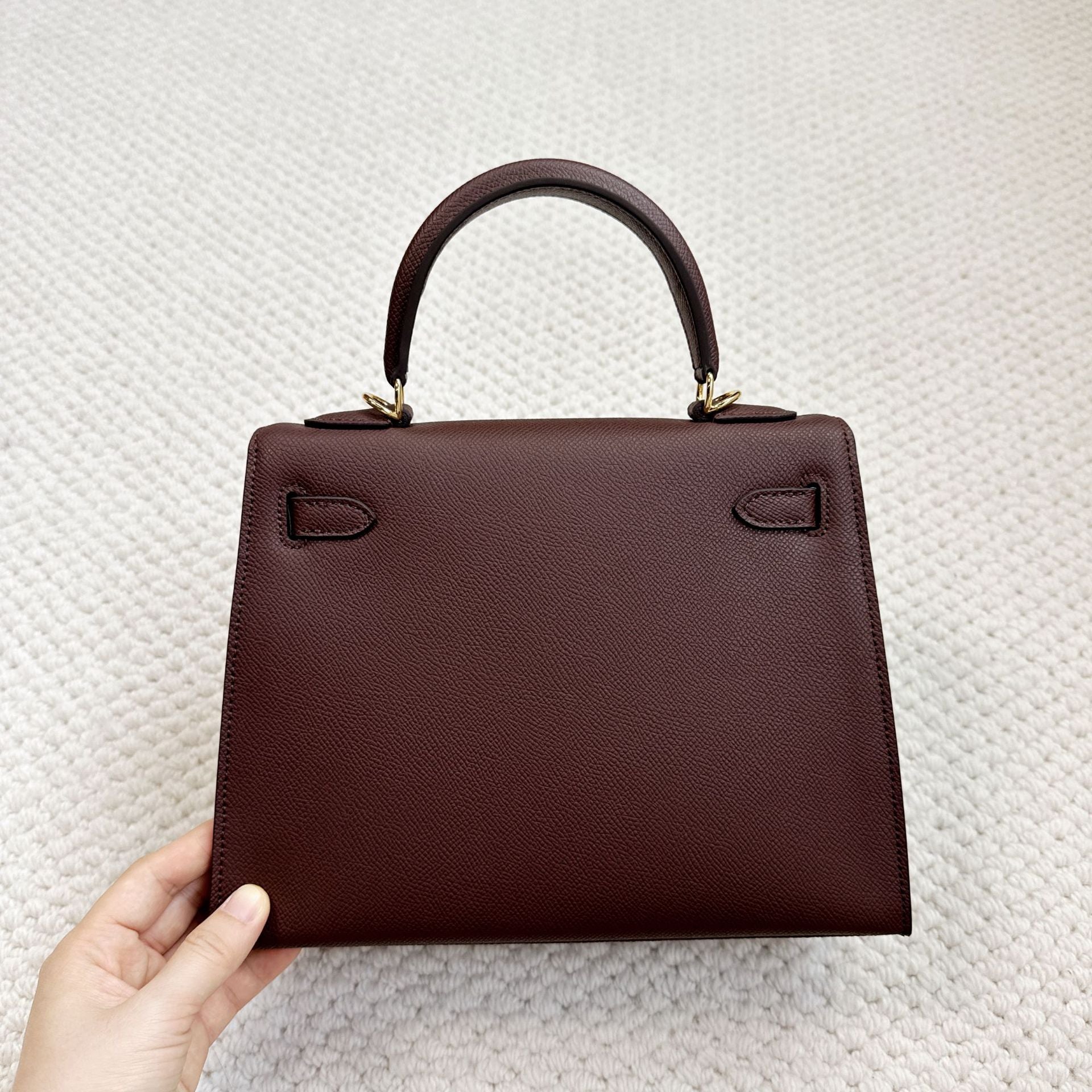 Top Grain Leather Fine Embossed Grain Top Handle Bag detail image 14