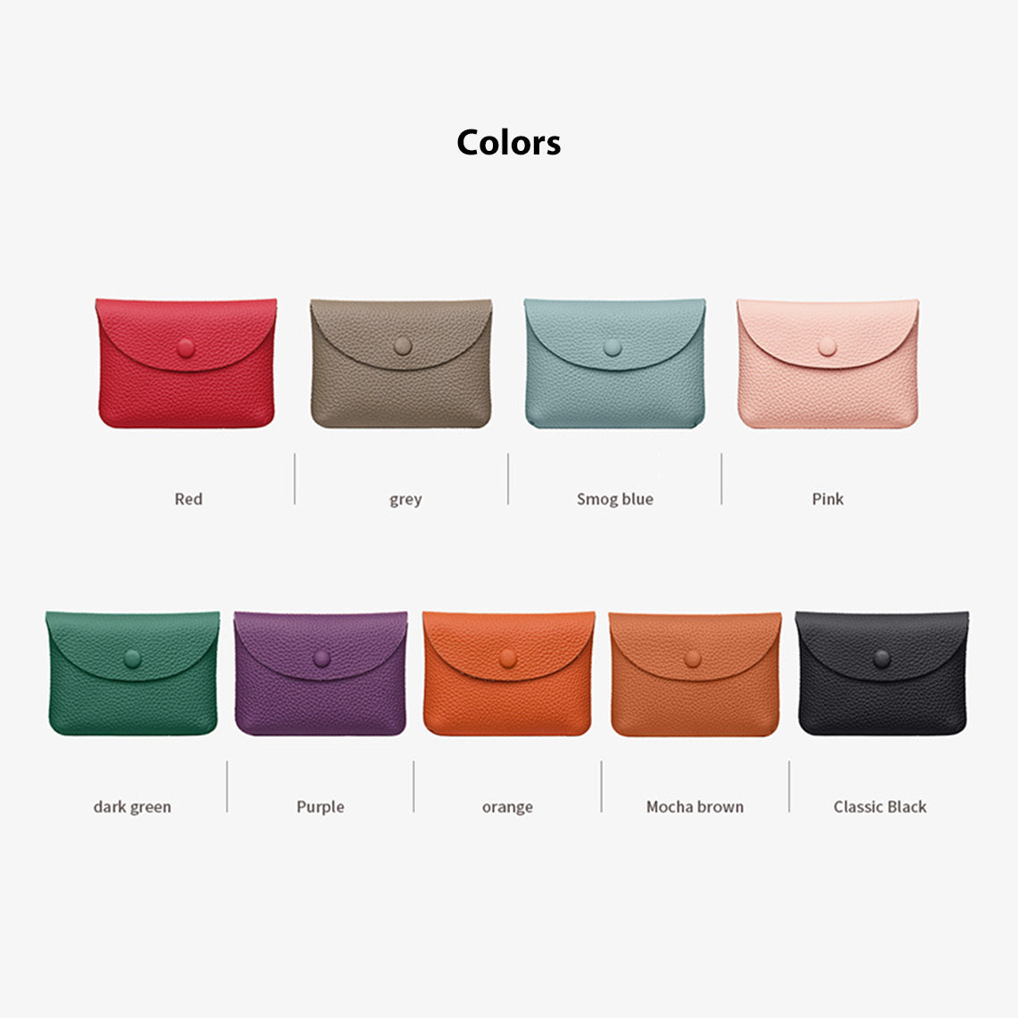 Top Grain Leather Simple Coin Wallet with Card Slots detail image 7
