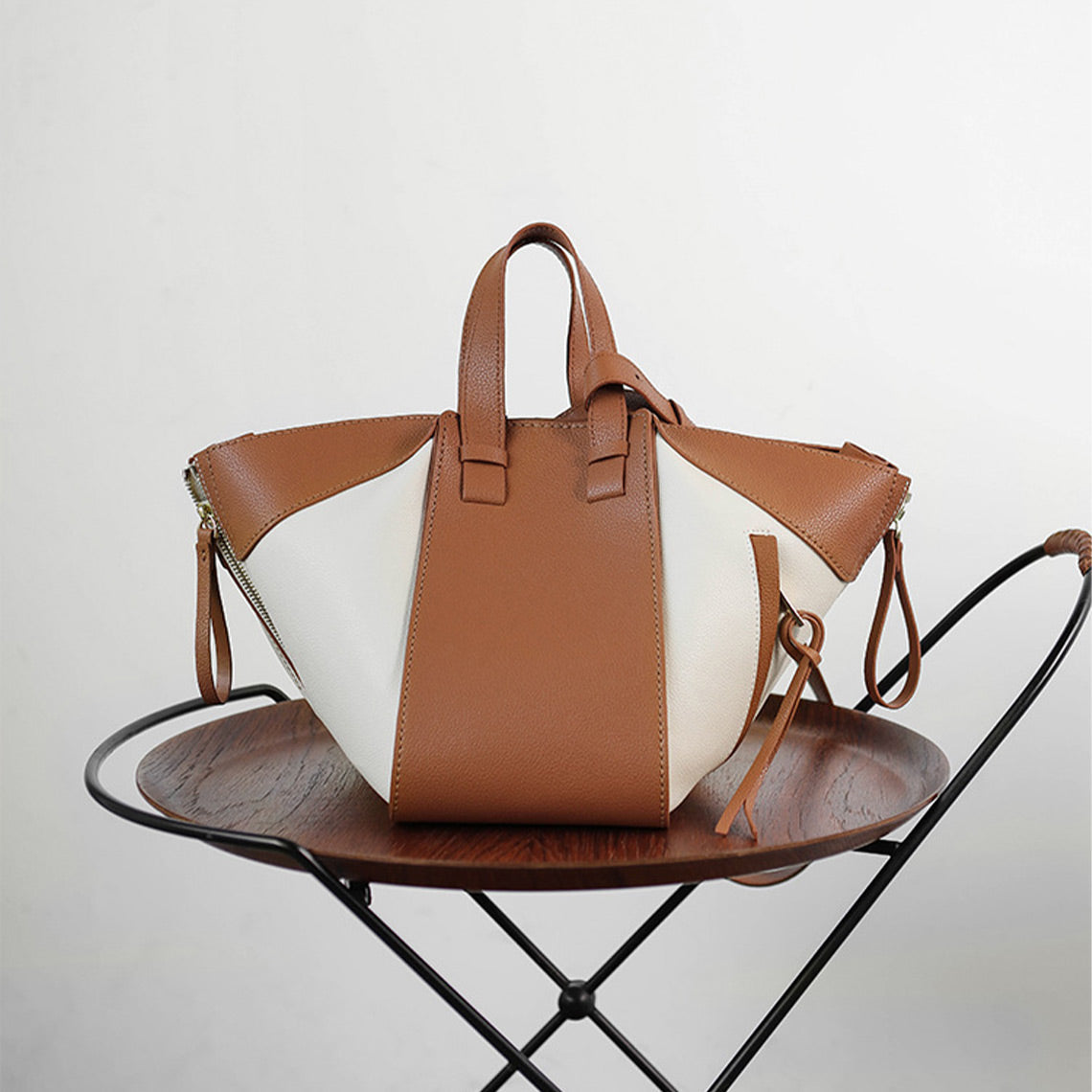 Handsew Your Own Leather Fold Bag DIY Kit – Genuine Cow Split Leather detail image 7