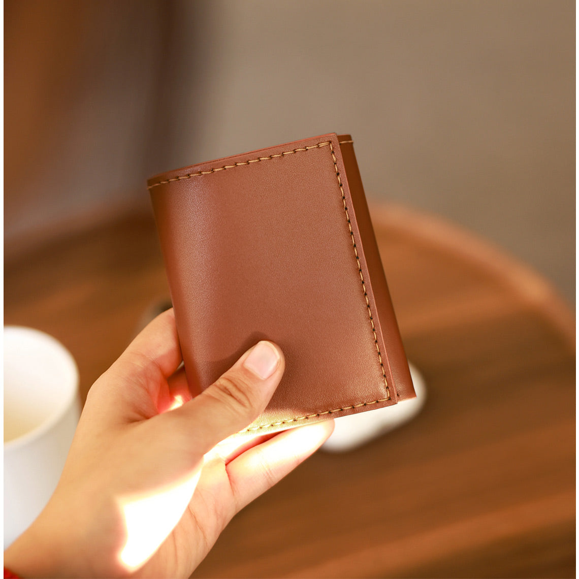 Top Grain Leather Trifold Wallet DIY Kit with Buckle - Hand Sewing Project detail image 8