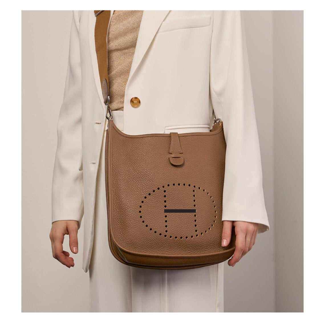 Full Grain Leather Crossbody Bag DIY Kit – Hand-Sewn, 29 cm, 16 Colors detail image 2