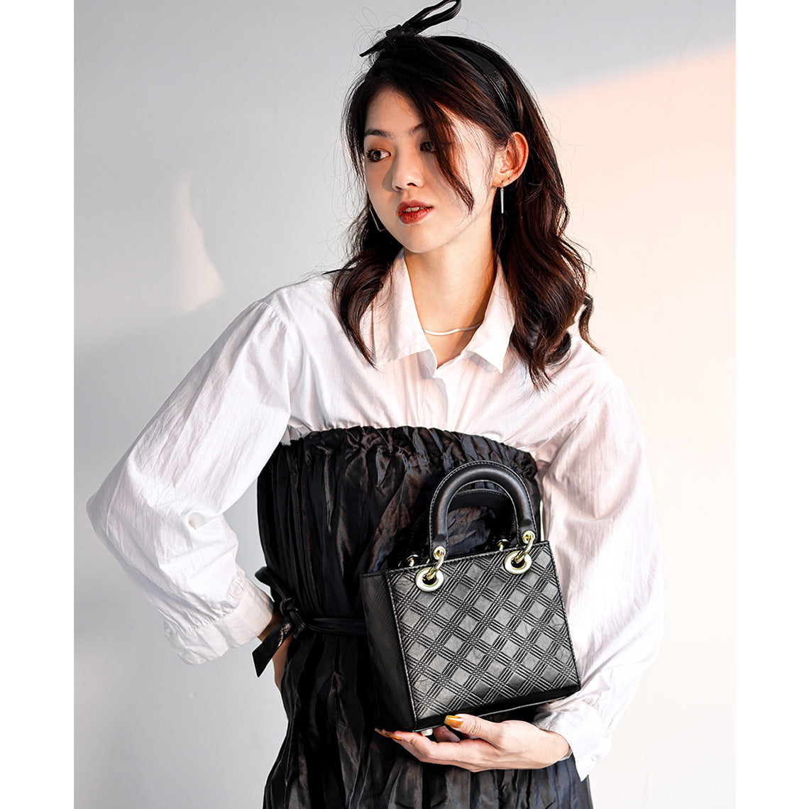 Top Grain Calfskin Leather Lady Handbag DIY Kit with Pre-Cut Pieces detail image 6