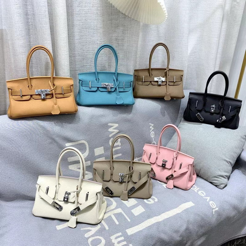 Top Grain Leather Top Handle Bag 30cm - Multiple Colors detail image 1