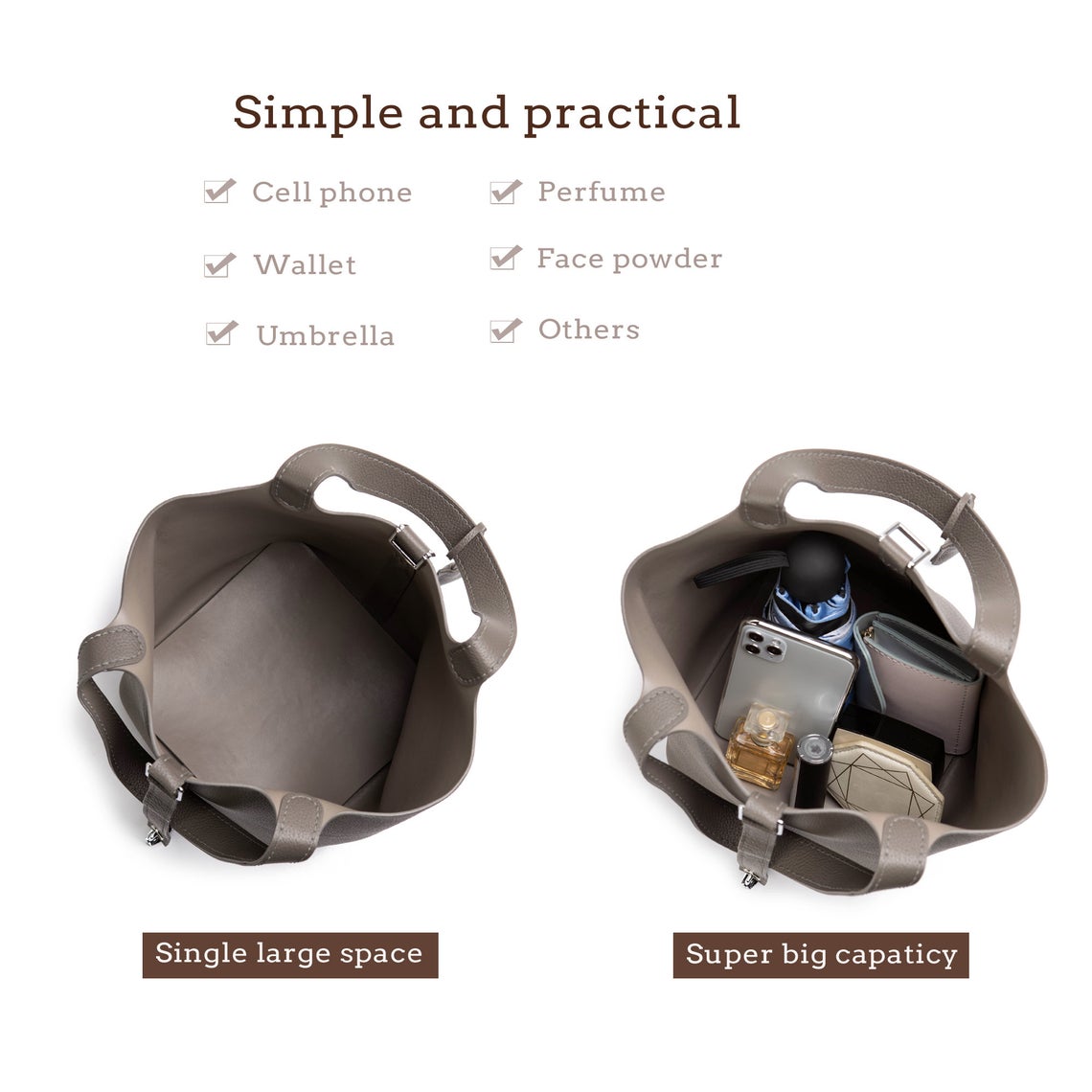 Hand-Sewn Bucket Bag Leather DIY Kit – Top Grain Leather, Lock Closure detail image 6