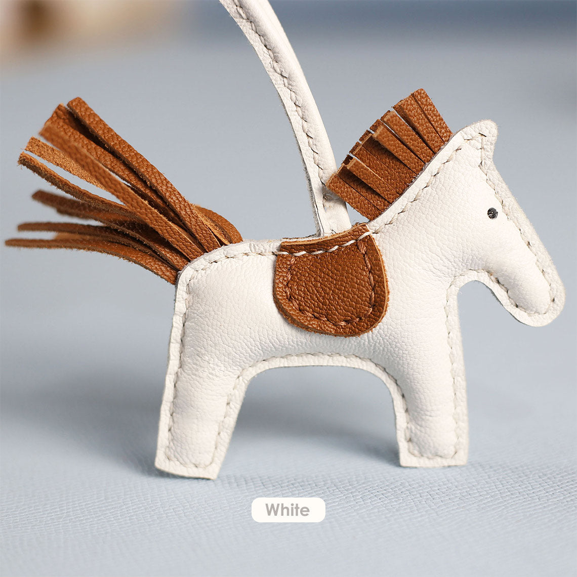 Handsew DIY Horse Bag Charm Kit - Sheep Leather, Pre-Cut & Punched detail image 6