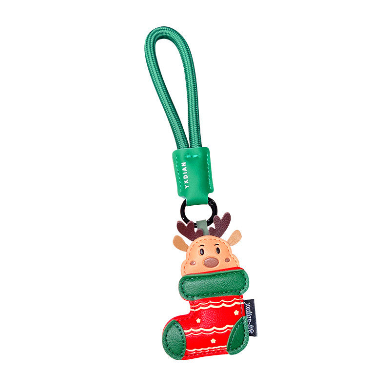 Christmas Santa & Reindeer Vegan Leather Bag Charms with Gift Box (Set of 2) detail image 10