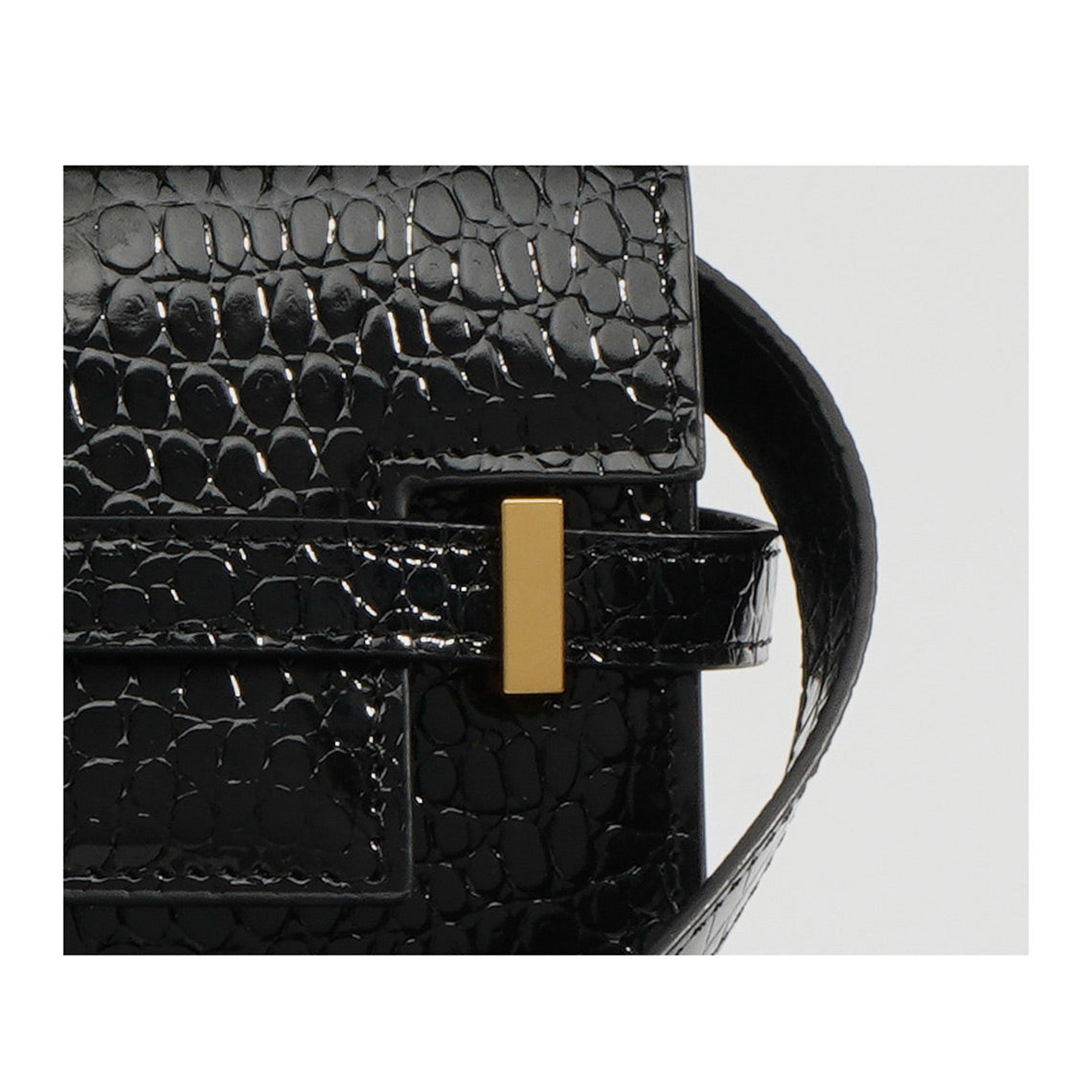 City Shoulder Bag in Smooth or Crocodile Embossed Leather detail image 6